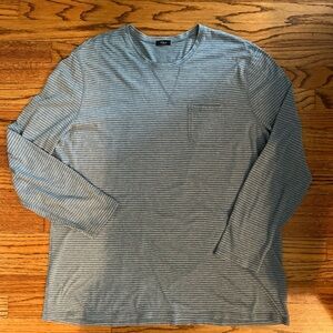 Rails Men’s Jersey Shirt Sz. XXL Striped Long Sleeve Avalone Blue Dove Crew Neck